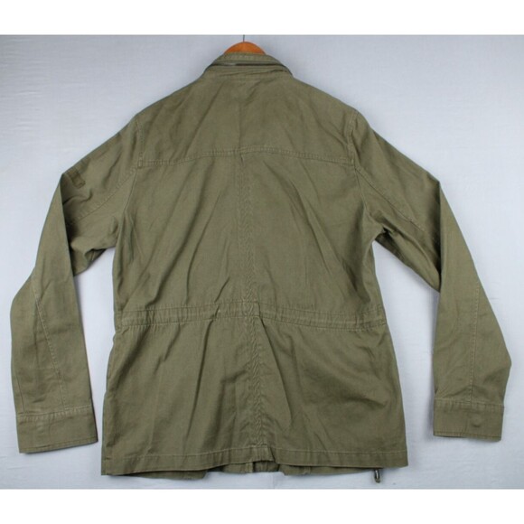 Ashley by 26 International Utility Jacket Drawstring Zipper Snap Green Large - Picture 2 of 16
